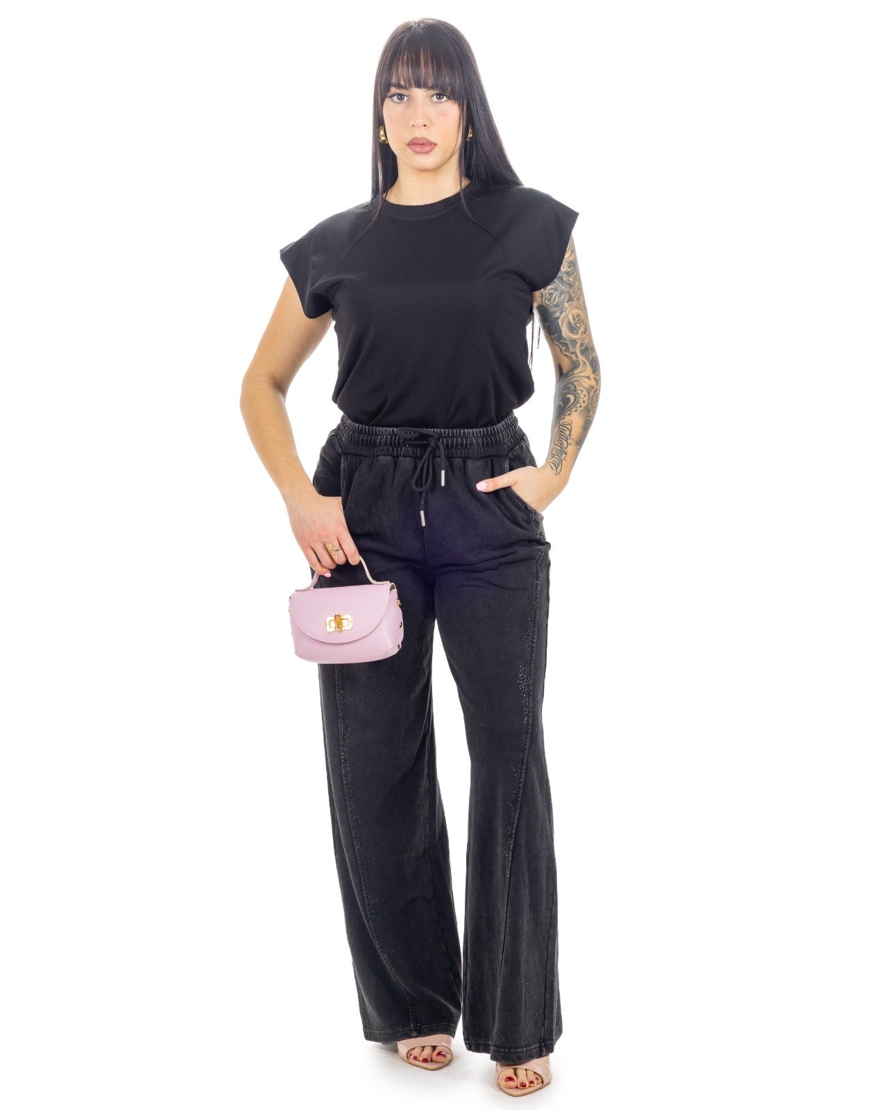 Pantaloni con brillantini