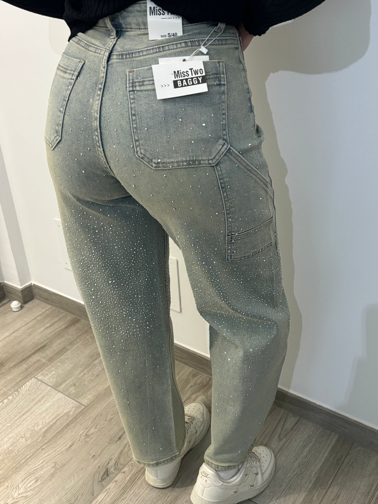 Jeans baggy shine