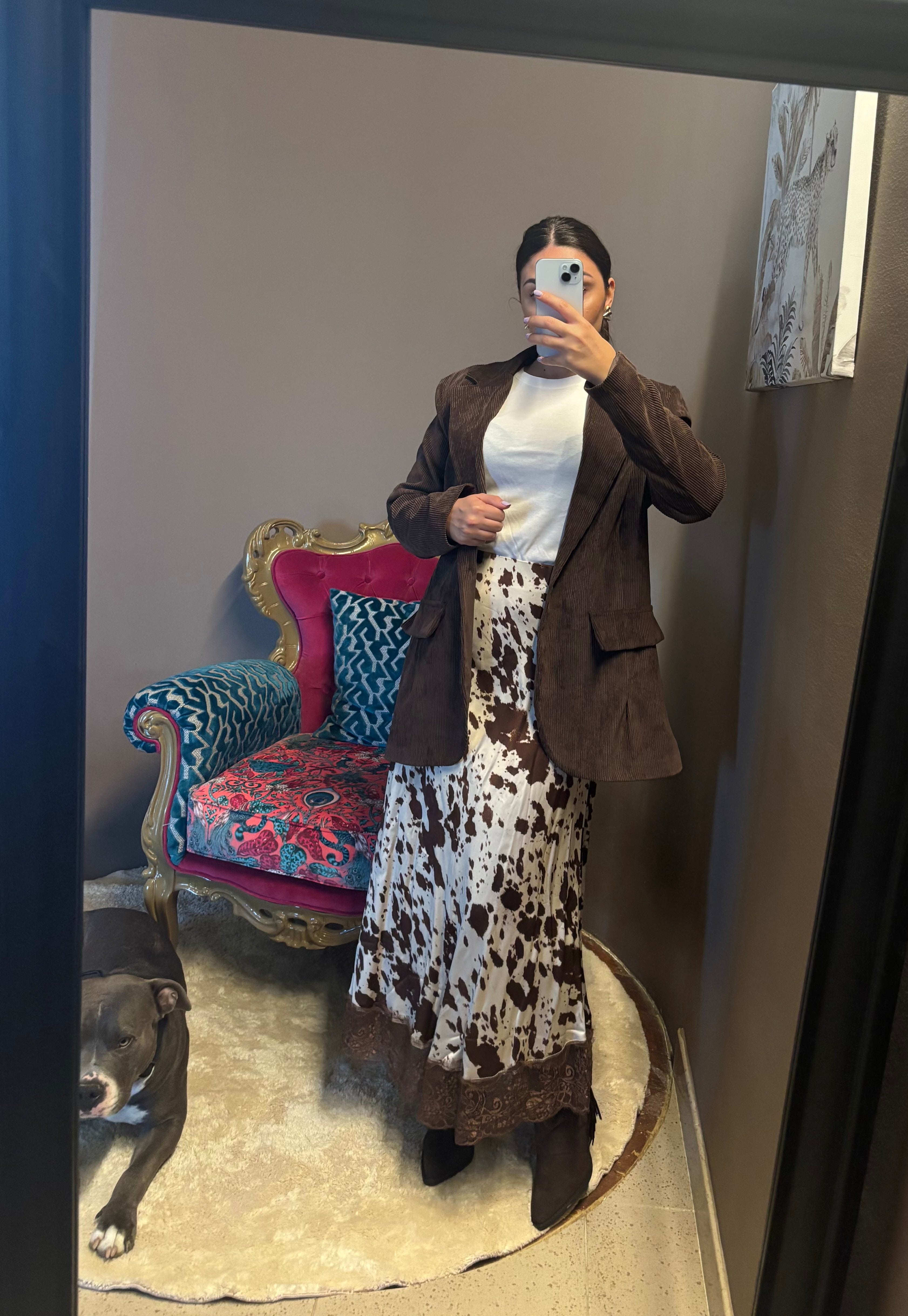 Gonna satin con pizzo