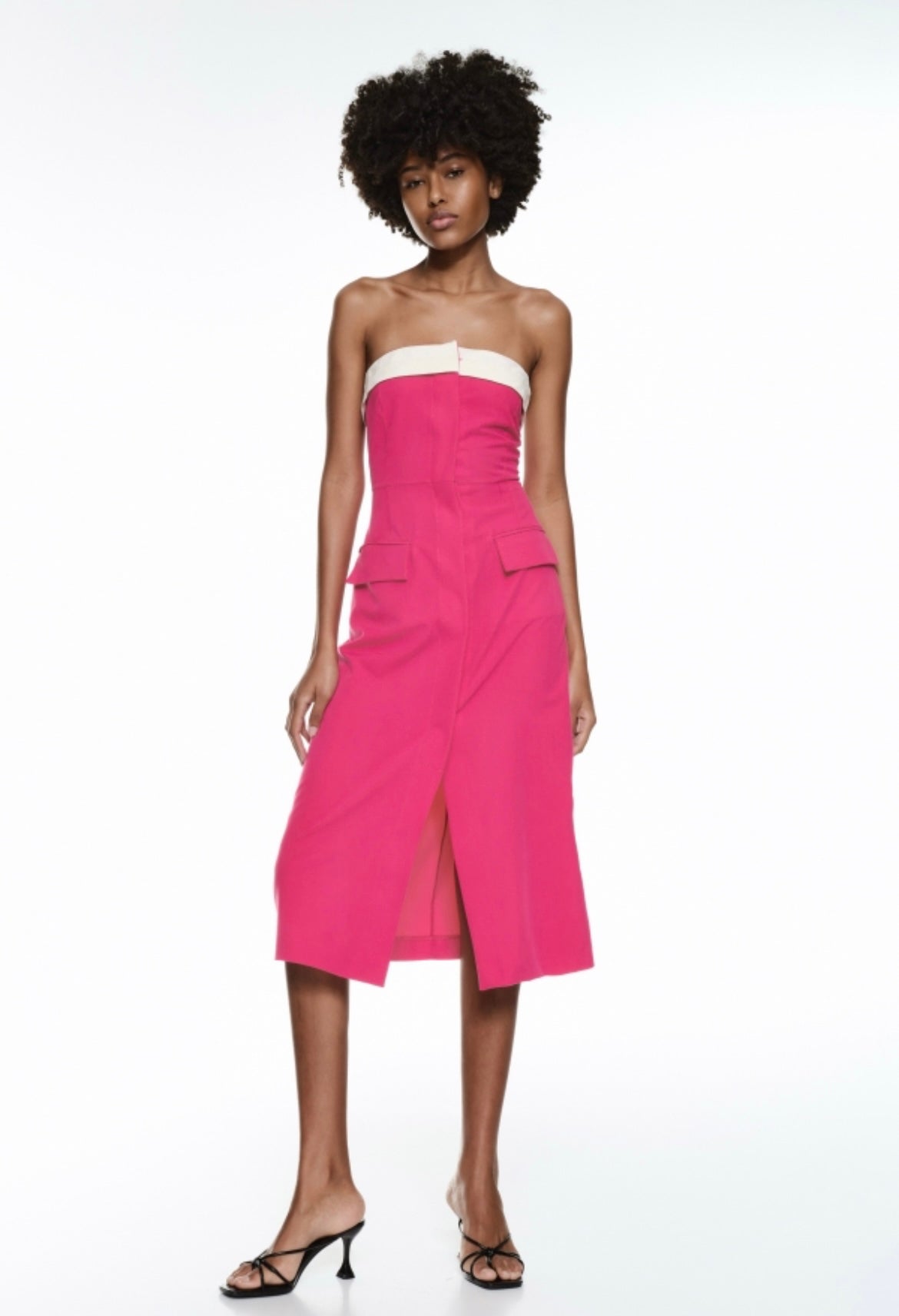 Abito midi fucsia