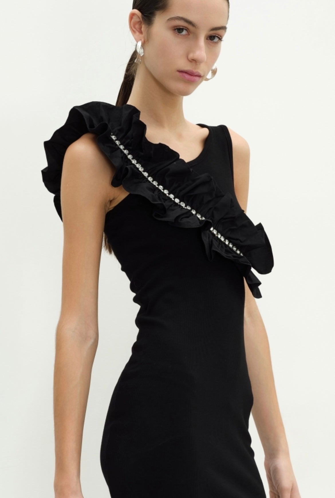 Abito mini con dettaglio rouge