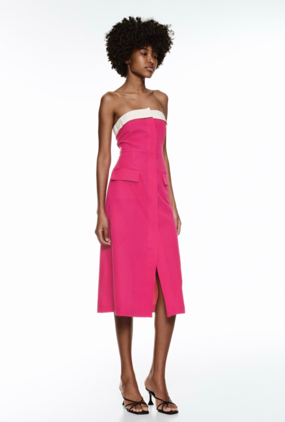 Abito midi fucsia